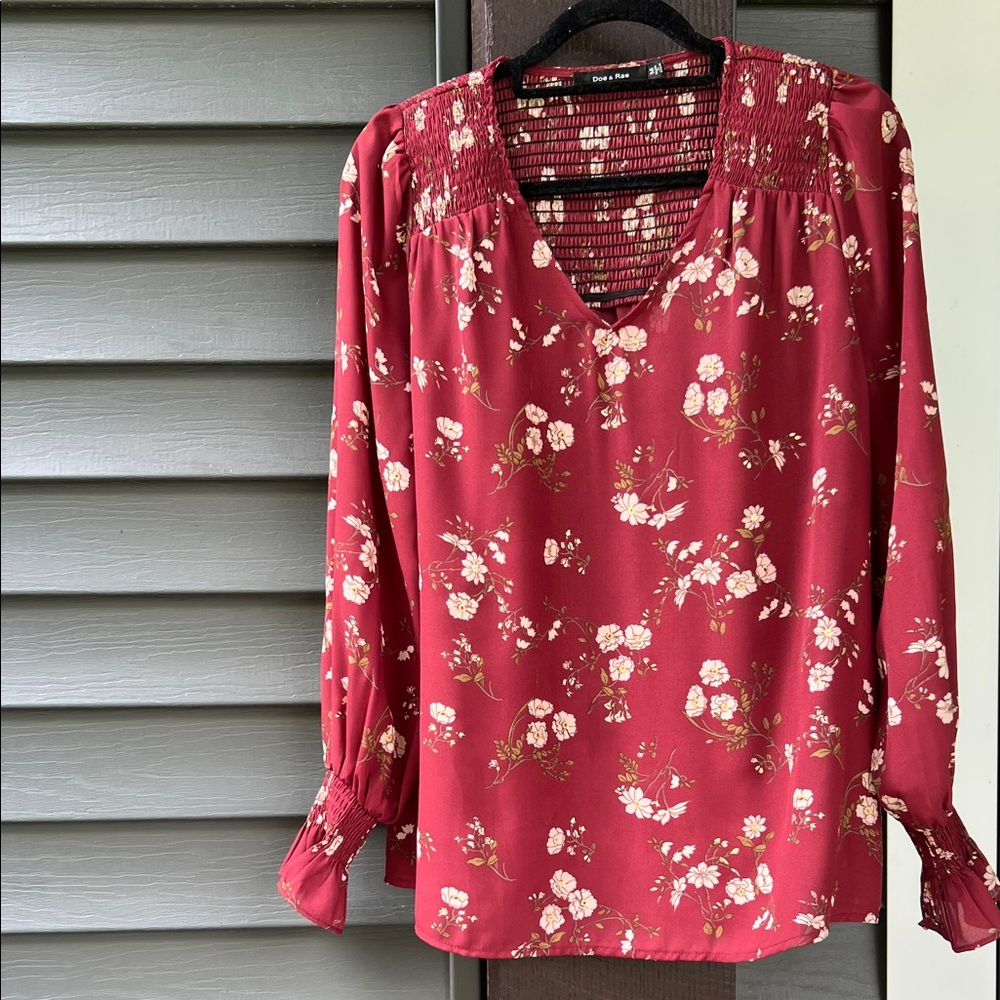 Floral Red Women's Top